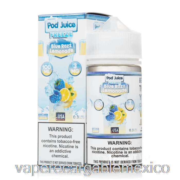 Vape Recargable Frozen Blue Razz Limonada - Jugo De Vaina - 100ml 6mg